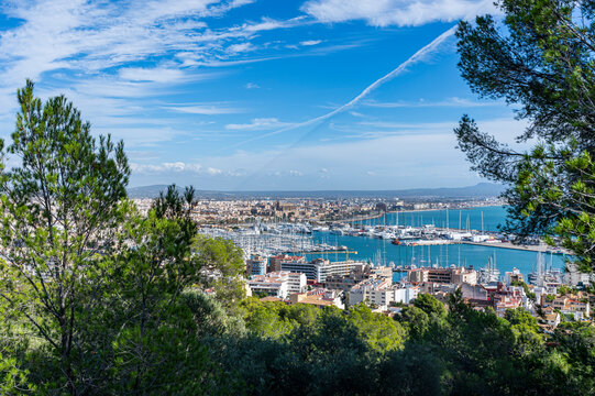 View from Bellver Castle over Palma, Mallorca, Balearic islands, Spain, Mediterranean