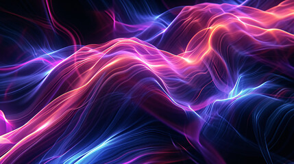 Digital abstract background with flowing lines and bright gradients.