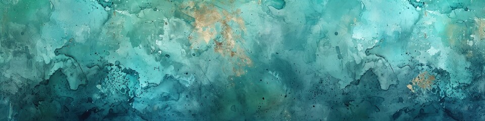 Background with watercolor texture of turquoise shade - obrazy, fototapety, plakaty