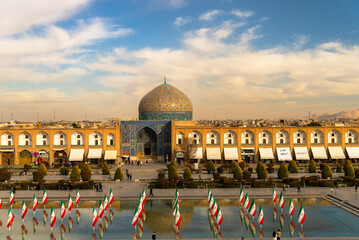 Entrance gate of Shah Mosque, situated on the south side of Naqsh-e Jahan Square square, an...