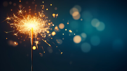 Beautiful creative holiday background with fireworks and sparkles