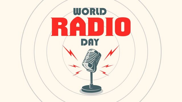 world radio day retro animation video
