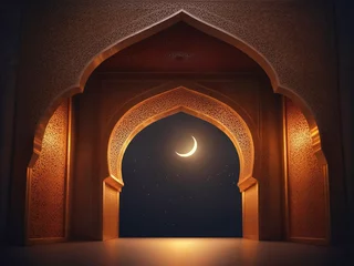Fotobehang Arabic archway with ancient lamp © magann