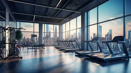 Deurstickers Wide modern gym space. © Yacine