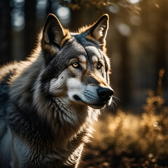 Fototapeta premium wolf in the woods