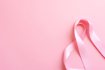 pink cancer ribbon for cancer day background ornament  Generative AI