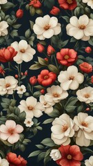 Fototapeta na wymiar Vertical Florals Background, generative, AI