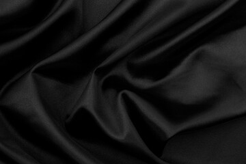 Black silk, black fabric texture background