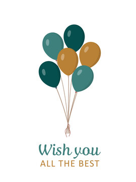 Wish you all the best card with balloons