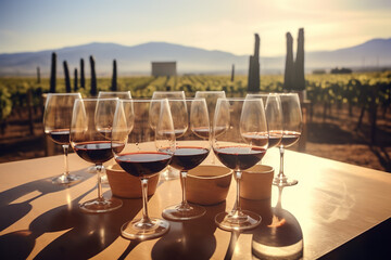 A vineyard tour in a renowned wine region - offering tasting sessions amidst lush vineyards -...