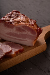 meat, food, lard, bacon, fat, ingredient, meal, smoked, pork meat, isolated, snack, cooked, gourmet