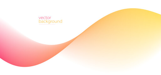 Obraz premium Curve shape flow vector abstract background in red and yellow gradient, motion art,