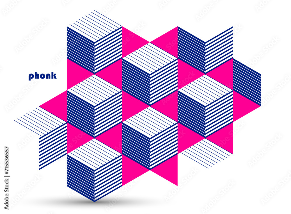 Canvas Prints 3d isometric cubic design vector geometric abstract background, modern city abstraction theme, const