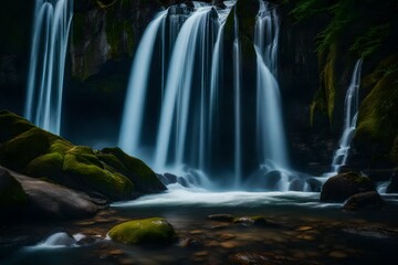 waterfall in the forest  Generated Ai