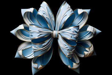 A beautifully crafted gift, showcasing intricate paper folding techniques and a decorative bow.