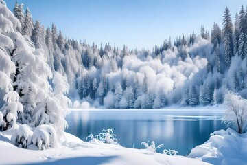 winter landscape with snow  Generated Ai