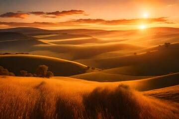 sunset in the desert  Generated Ai