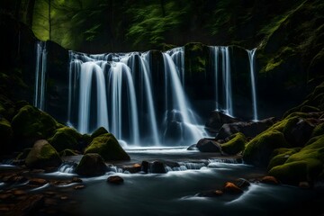 waterfall in the forest  Generated Ai