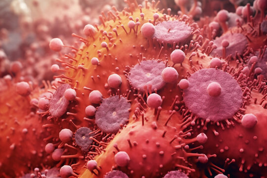 Staphylococcus bacteria under a microscope.