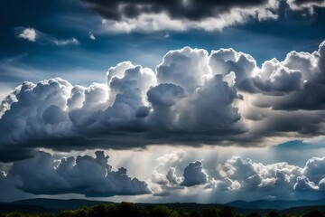 blue sky with clouds  Generated Ai