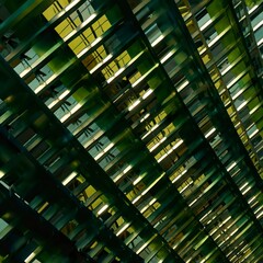 Obraz premium Overlapping green forms background