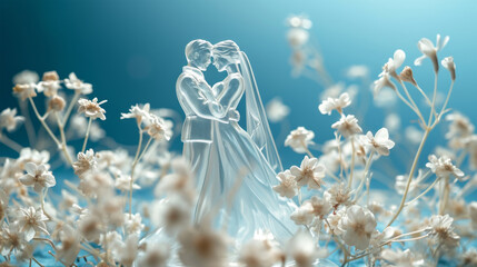 silhouette couple bride and groom wedding background