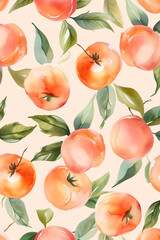 Peach Watercolor pattern cute pastel. AI Generative