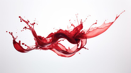 splendid red wine splash captured in mid-air elegance, isolated white background
