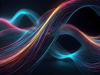 Vibrant Fractal Energy Illuminating Abstract Wave Design
