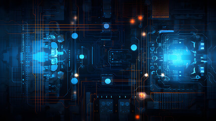 Circuit board background with abstract technology chip processor. Central Computer Processors CPU concept. Motherboard digital chip. Technology science background