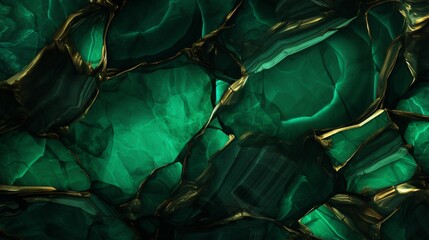 A vibrant and vivid emerald gemstone texture, showcasing rich green hues and intricate details, perfect for adding opulence to digital designs. - Generative AI