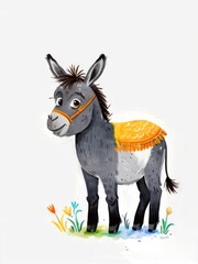 cute donkey hand drawn illustration