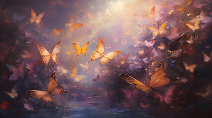 Flower meadow, anime style, Butterfly,,
Butterflies are a symbol of love and happiness