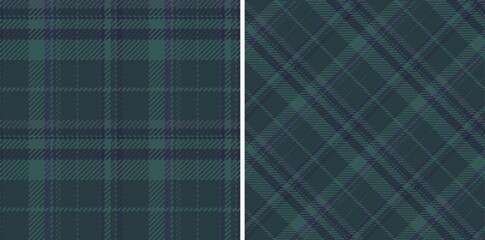 Tartan pattern seamless of background plaid check with a vector fabric textile texture. Set in stylish colors for fashion bandanas in cool style.