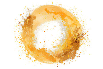 Golden Ink blot splashing A drop of ink, diffuse spots. isolated on a Transparent background. Generative AI