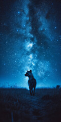 Obraz na płótnie Canvas Afrikanischen Savanne Hyäne unter einem Sternenhimmel 