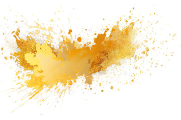 Golden Ink blot splashing A drop of ink, diffuse spots. isolated on a Transparent background. Generative AI