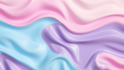Obraz premium Seamless rainbow liquid pastel wavy melted plastic texture on wrinkle silicone sheet background