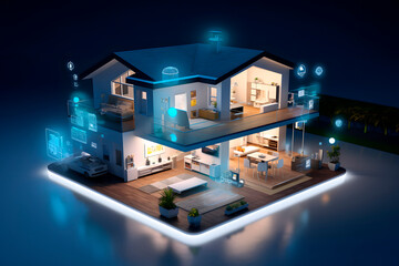 Obraz premium Smart home concept. Remote control and home management