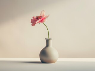 A single flower in a minimalist vase, capturing the beauty of simplicity