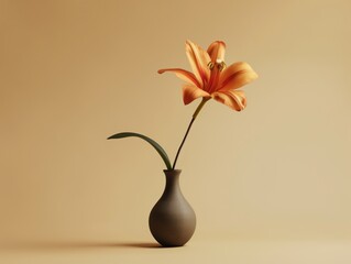 A single flower in a minimalist vase, capturing the beauty of simplicity