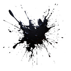 Black ink splashes white isolated on transparent background Remove png, Clipping Path, pen tool, white