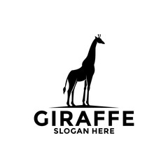 Giraffe vector logo, Giraffe animal logo design template