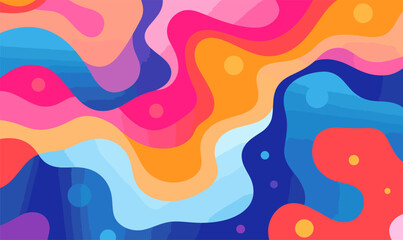 Fototapeta na wymiar Colorful seamless wallpaper with bright colored abstract shapes, minimalist vector illustration