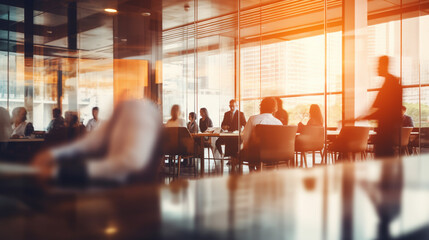 Businessman and businesswoman talking in office during conference in board room