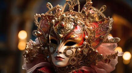 people venetian in carnival mask
