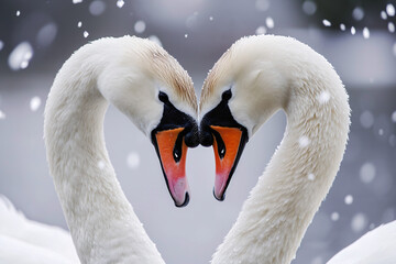 Obraz premium Happy Valentine Swans