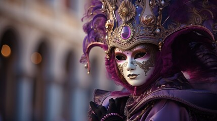 Fototapeta na wymiar people venetian in carnival mask