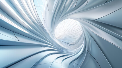 Abstract white twisted space.