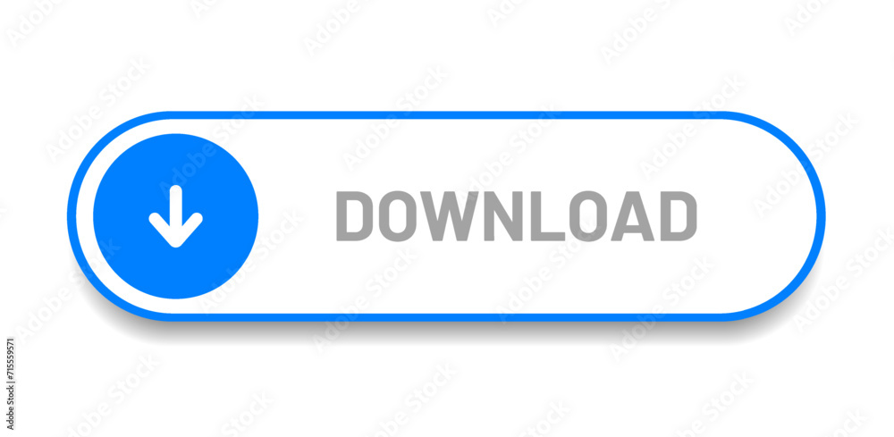 Poster 3D download button icon. Upload icon. Down arrow bottom side symbol. Click here button. Save cloud icon push button for UI UX, website, mobile application.